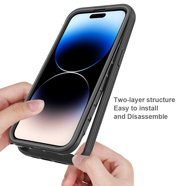 iPhone 15 Pro Max Deksel 360 Hybrid Forsvar Svart