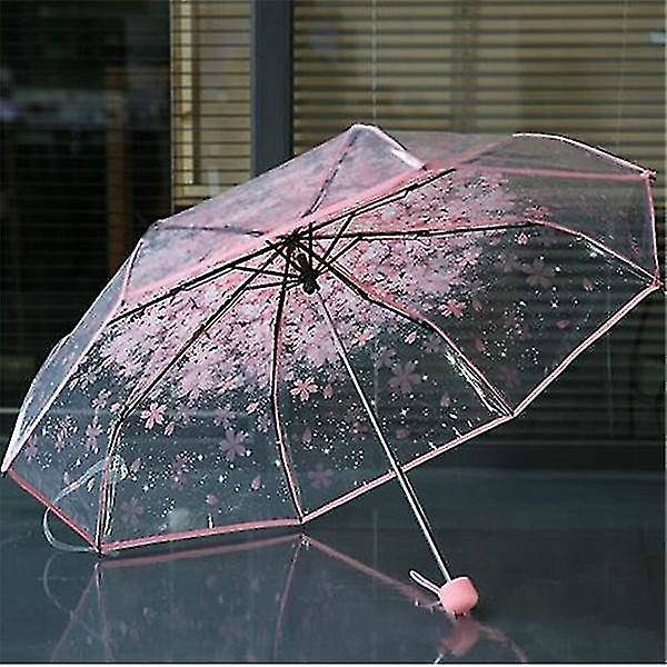 Transparent Klart Paraply Kirsebærblomst (Rosa)