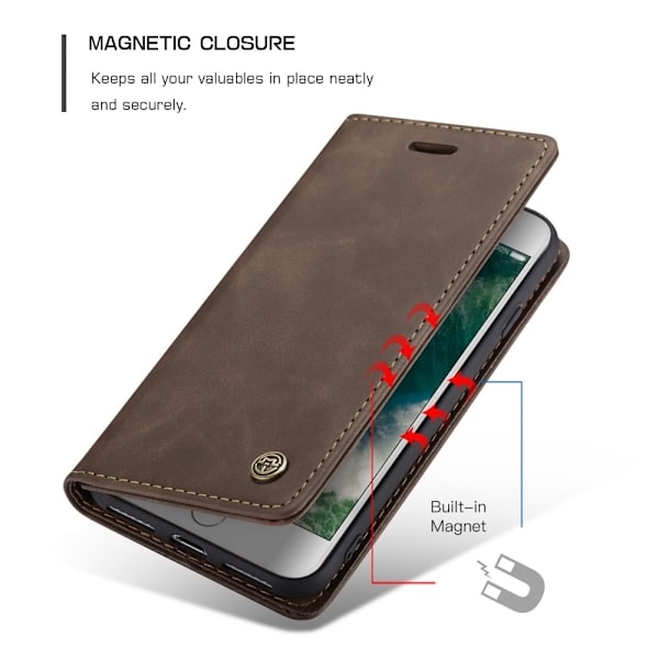 iPhone 7/8/SE (2020/2022) - CASEME Retro Kotelo - Ruskea