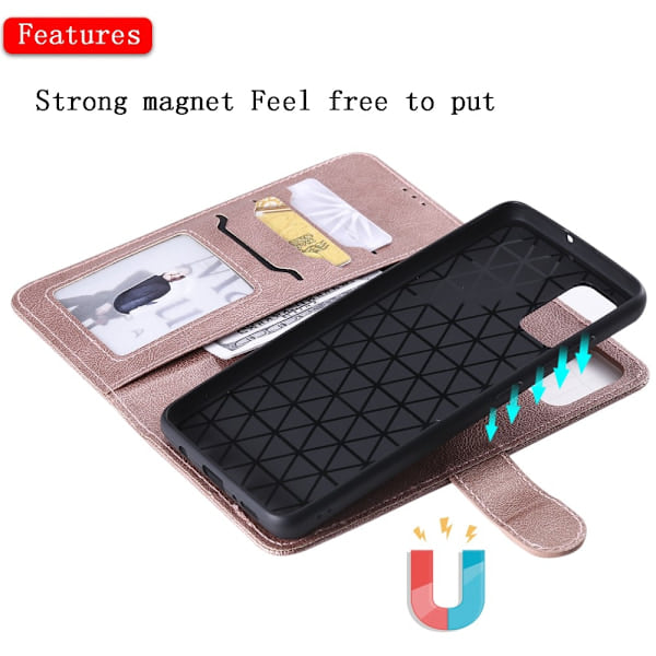 Compatible with Samsung Galaxy A51 5G - 2-in-1 Magnetic Case / Wallet Case - Rose Gold