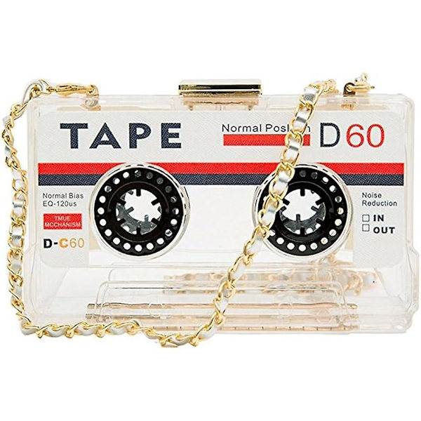 Kvinnors Retro Kassettkoppling Bandformad Bandspelare Axelväska Elegant Bankett Kvällskorsväska Handväska