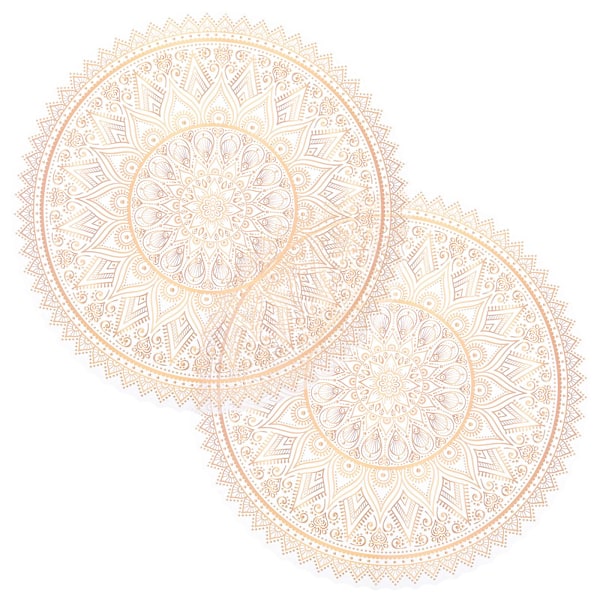 2 st Ethnic Style Väggdekaler Enkla Väggdekaler Hem Bakgrundsdekoration Guld