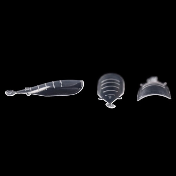 120 st Klar Full Täckning Dual Nail System Form UV Gel Akryl Nagelkonst Form Konstgjorda Nagelspetsar med Skala för Förlängning