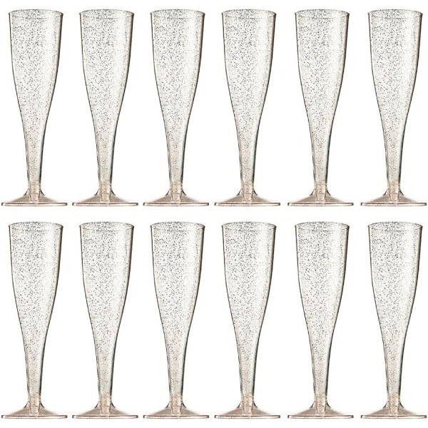 Champagne Flutes Glas Plast Champagneglas Disponibel Klar