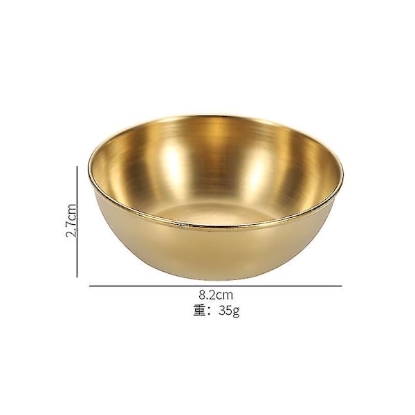 5 stk. saucer i rustfrit stål, runde krydderiskåle, dyppeskåle, underskåle, mini-skåle