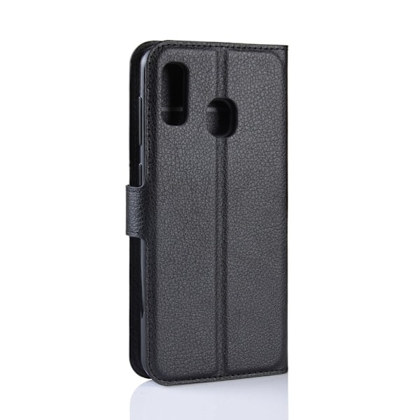 Samsung Galaxy A20e - Litchi Pung Etui - Sort Black Svart