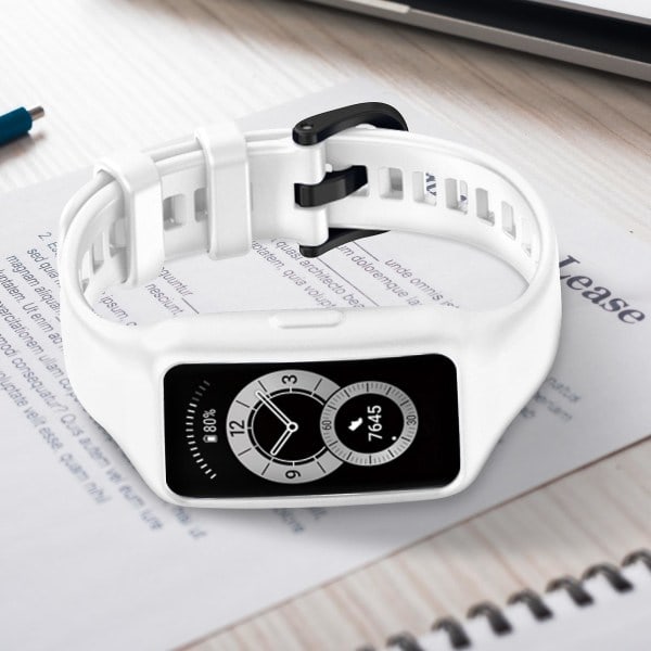Kompatibel med Huawei Band 7 / 6 Pro / Honor Band 6 Armbånd Fleksibel Silikone Hvid