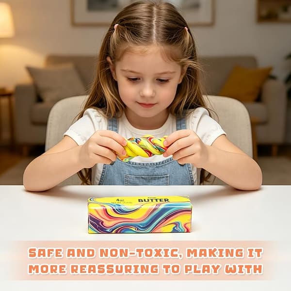 4-pack squishy smörsticka - långsam resning - regnbågsfidgetleksak