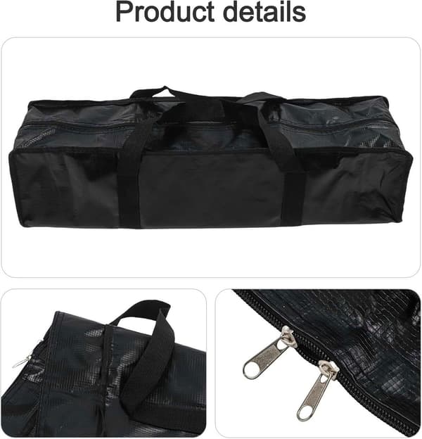 Lang lynlåspose, foldbar bæretaske til stativer, lysstativer, yogamåtter, parasoller og tæpper, sort 100 x 25 x 25 cm