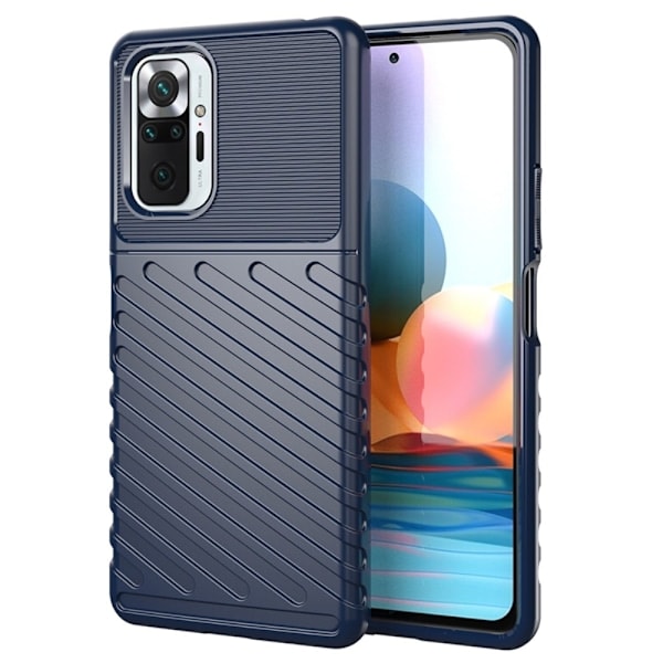 Xiaomi Redmi Note 10 Pro - Twill Textur Skal - Blå Blå