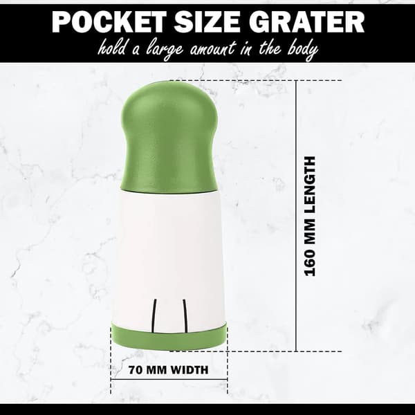 Håndholdt roterende urtehakker og osteriver, manuel kværn i rustfrit stål til krydderier (grøn) Multi-functional cilantro cutter