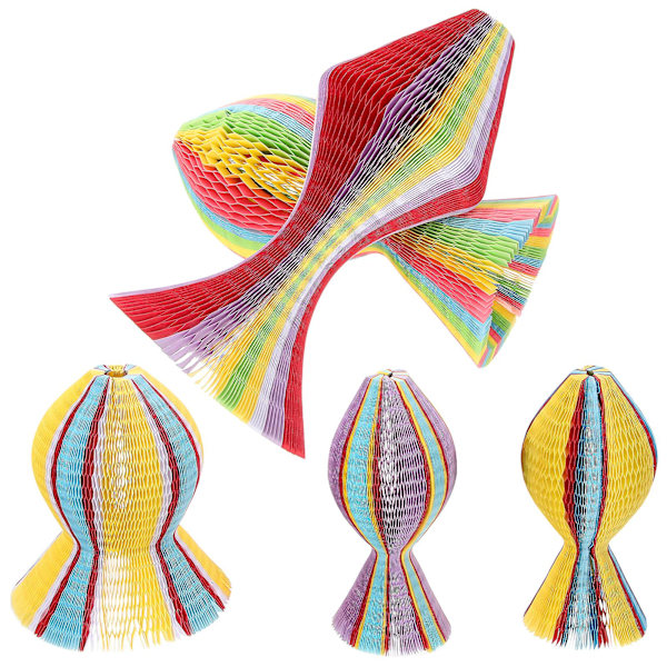 5 st Rainbow Färgade Bikakepapper Origami Solhattar Vikbara Vashattar Party Favörer DIY Kepsar (S Typ)
