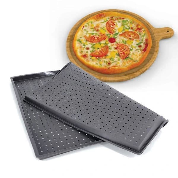 {PL}10 tommer fleksibel silikone kageform bageform rektangulær høj densitet lufthuller nonstick pizza brødform bakke