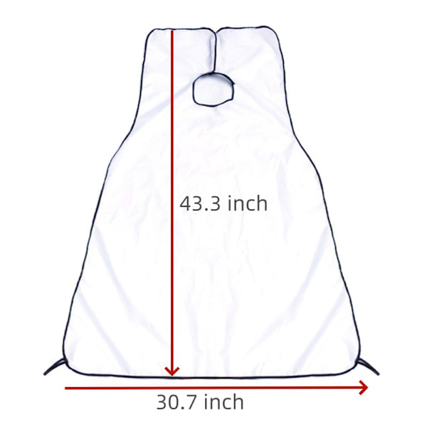 Rakförkläde Skäggförkläde Förkläde Skäggformningsverktyg med sugproppar Nylon Skäggtrimning Perfekt skötselgåva för män Pappa Make Vit
