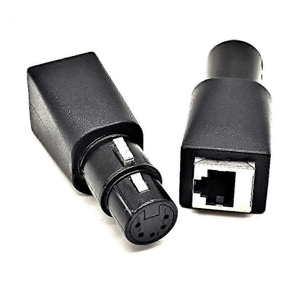 1 par DMX til RJ45-stik RJ45 Ethernet til 5-benet XLR Hun & Han Adapter kompatibel med Audio Video