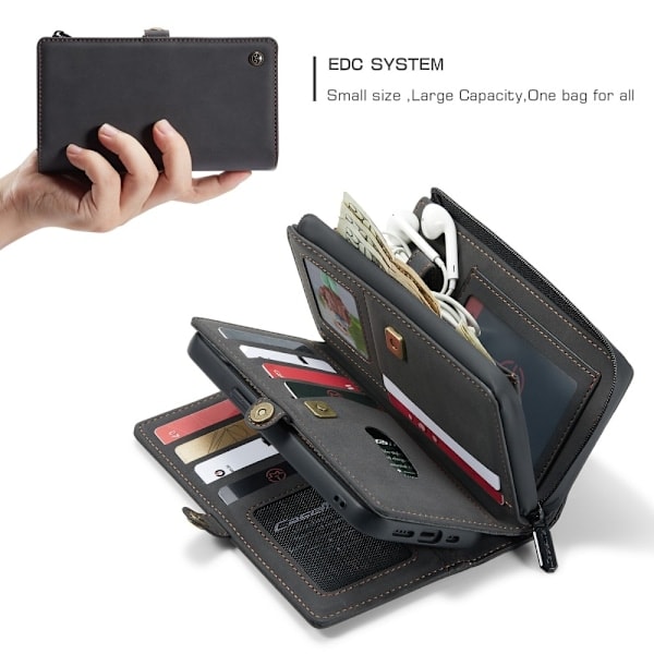 CASEME iPhone 13 Pro Deksel/Skall Magnet 2i1 Multifunksjonell Svart