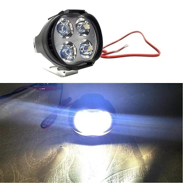 Super Ljus 12W Motorcykel Motorcykel Körning Framstrålkastare 4-LED Spotlampa