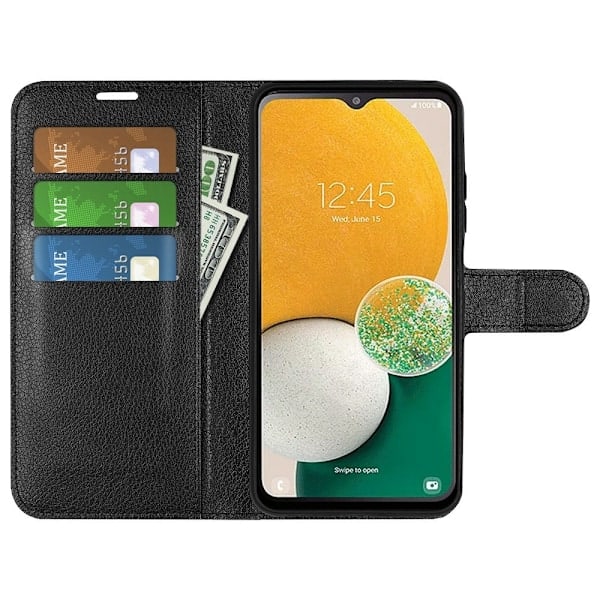 Samsung Galaxy A14 4G/5G Etui Litchi Læder Sort