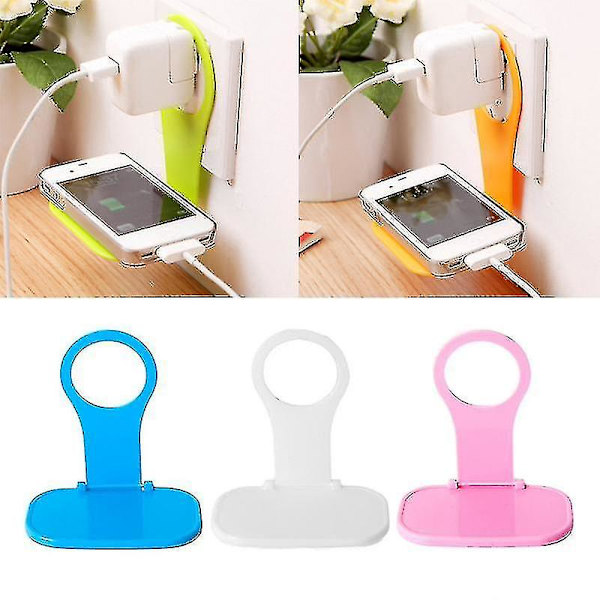 Ladeholder Sammenleggbar Mobiltelefon Vegglader Adapter Hengende Stativ Mobiltelefon Krok Brakett Støtte Ladehenger Hylle