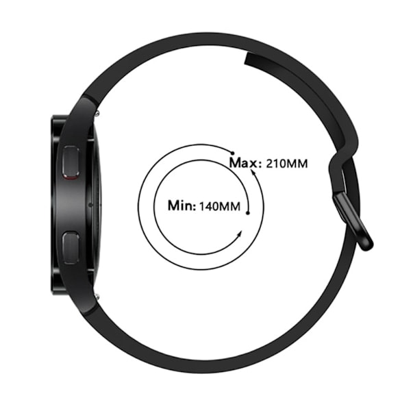Silikone Armbånd Til Galaxy Watch 4/5/5 Pro/6/7/FE Sort