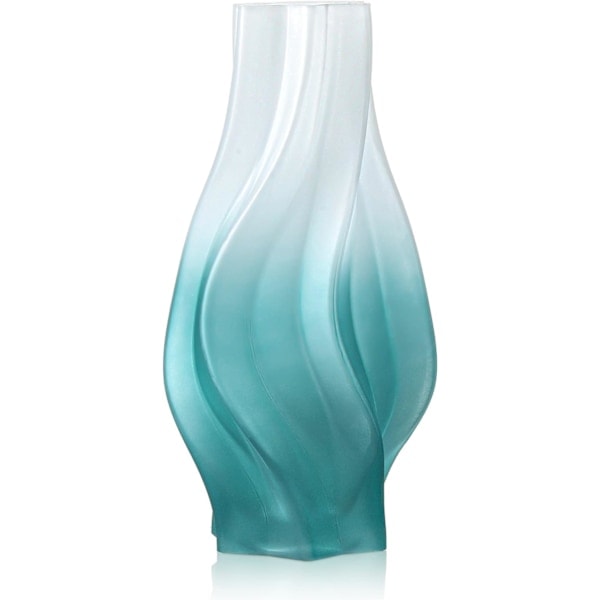 Hög, tjock glasvas grön matt - elegant blomvas