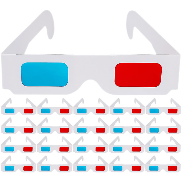 40 st Pappersglasögon Universal 3D Anaglyf Glasögon Film Bio Anaglyf 3D Glasögon