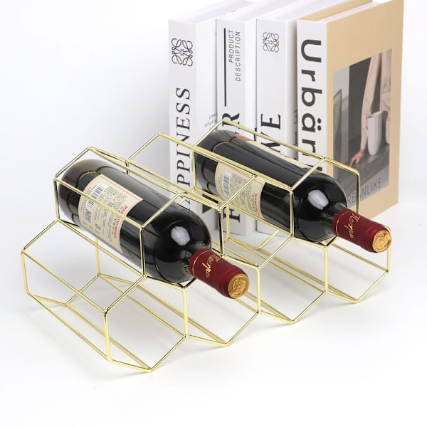 Gullmetall Vinstativ, Benkeplate Vinstativ, 9 Flasker Bordplate Vinstativ For Oppbevaring