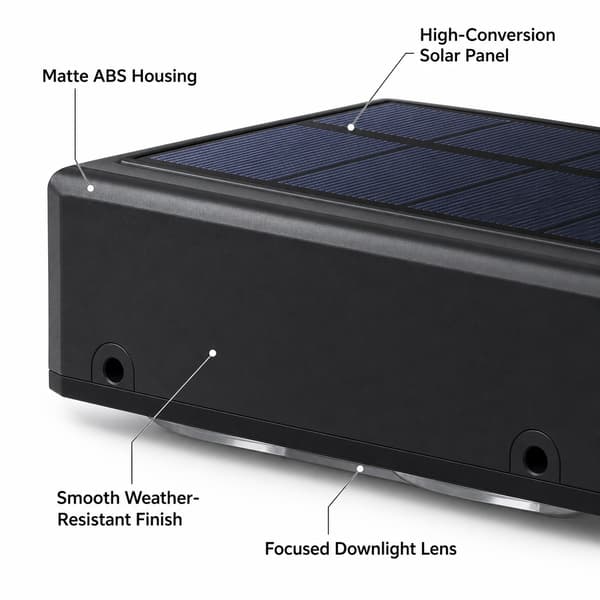Solar Hegnslampe, Varm LED Vandtæt Trin Dæklampe, Sort, 1-Stykke light (warm light) Single pack