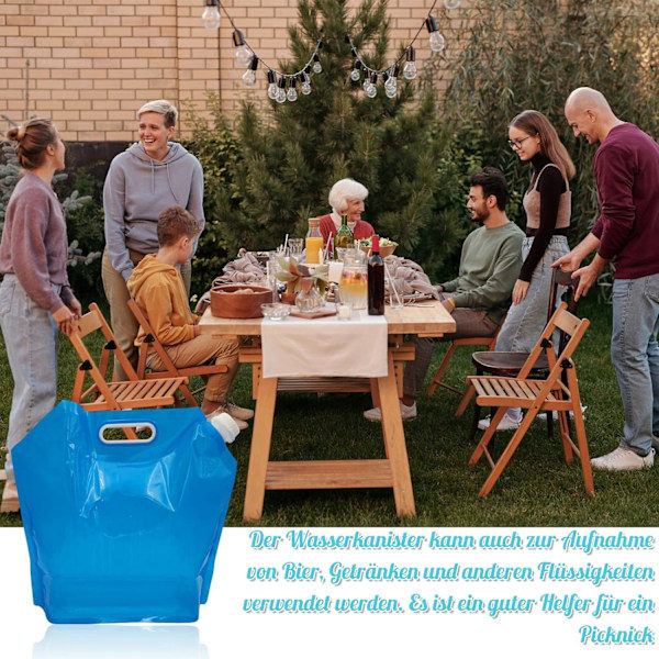 Hopfällbar vattenpåse 10 liter, perfekt för nödsituationer och camping, BPA-fri