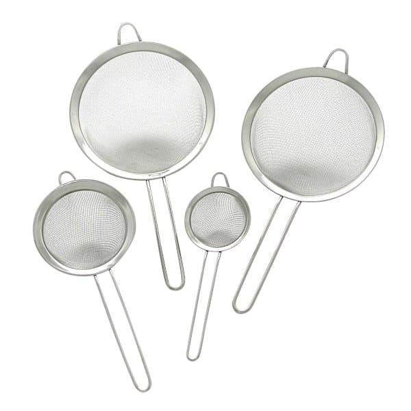 Sett med sil i rustfritt stål (4 deler)