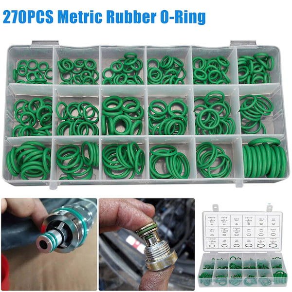 270-dels Multi-specifikations Gummipackning Tätning Bil AC Skruv O-ring Set Combo Set