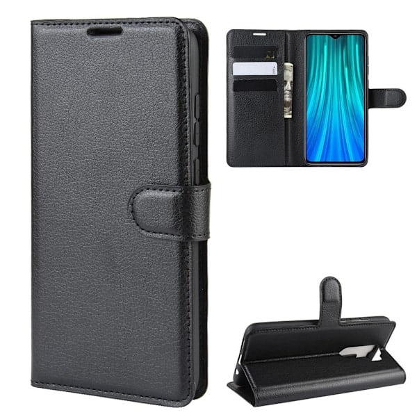 Xiaomi Redmi Note 8 Pro - Litchi Pung Etui - Sort Sort Sort
