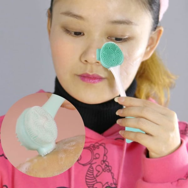 Ansiktsrengöringsborste Dubbelsidig silikon kosmetiska spatlar gör