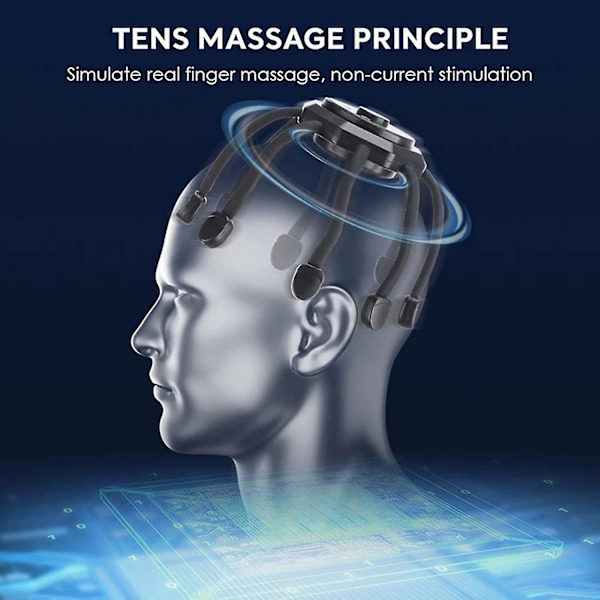 Ultra Scalp Massager, Elektrisk Bläckfisk Scalp Massager Med 3 Lägen, 360 Graders Huvudmassager Scalp Stress Relax