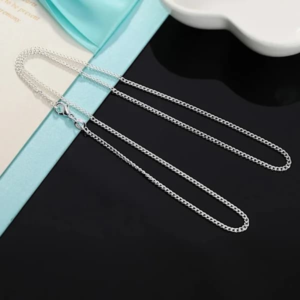 925 Sterling Sølv 40-75CM LANG 2mm Bredde Sidekæde Halskæde Til Kvinder Mand Mode Bryllup Charm Smykker 40cm