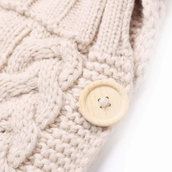 Stickad babysocka med fleecefoder, varm ficka, mysig sovsäck för spädbarn och nyfödda