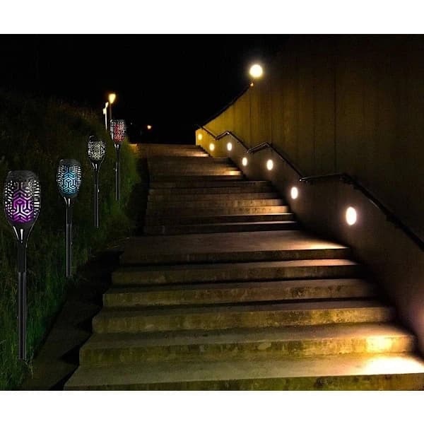 {PL}Solcellelamper Opgraderede Farveflammer Udendørslamper LED Energibesparende