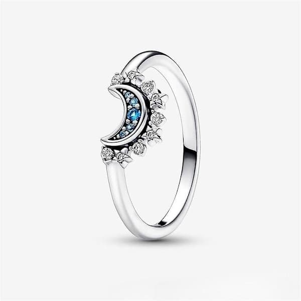 Celestial Sol og Måne Ringsett, Glitrende Sol Måne Ring med 14k Gull/Sølvbelegg