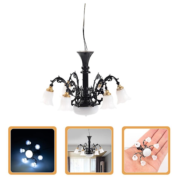 Miniatyr Taklampa Miniatyrhus Ljushängare Ornament Hängande Minihuslampa