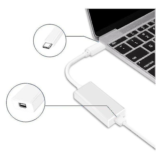 1x Thunderbolt 3 - Thunderbolt 2 -sovitin, Type C -kaapeli, USB Macbook Air Pro -malleille