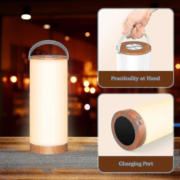2023-bordslampa, led uppladdningsbar bordslampa för hem och utomhus, beröringskänslig