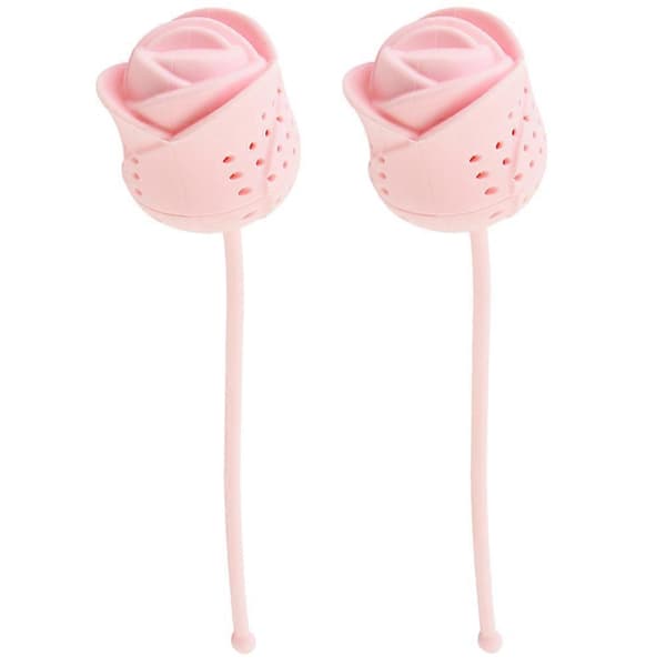 2 st Silikon Tesilar Löst Te Infuser Rosform Lösbladste Infuser Rosa Rosa