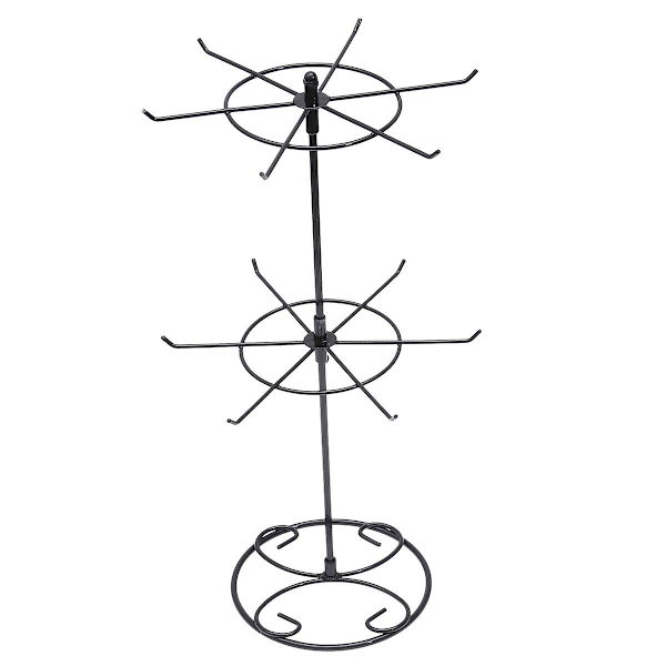 Smykkestativ i metal med to niveauer, øreringe, halskæde, armbånd, displayholder (sort)
