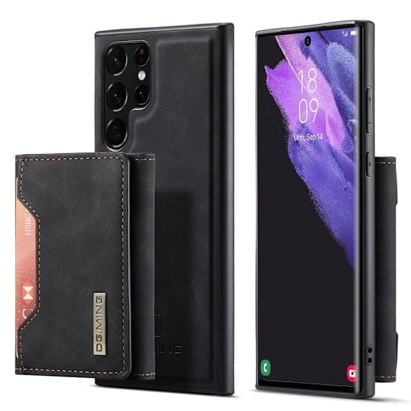 DG.MING Galaxy S23 Ultra Cover med Magnetisk Tegnebog Sort