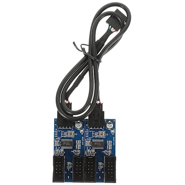 USB Header Forlænger Splitter USB 2.0 9-pin 1 til 4 Konnektor Adapter Forsyning