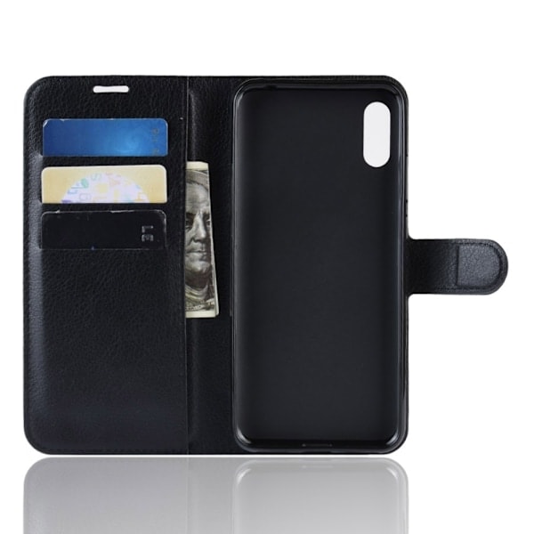 Huawei Y6 (2019) - Litchi Pung Etui - Sort Black Svart