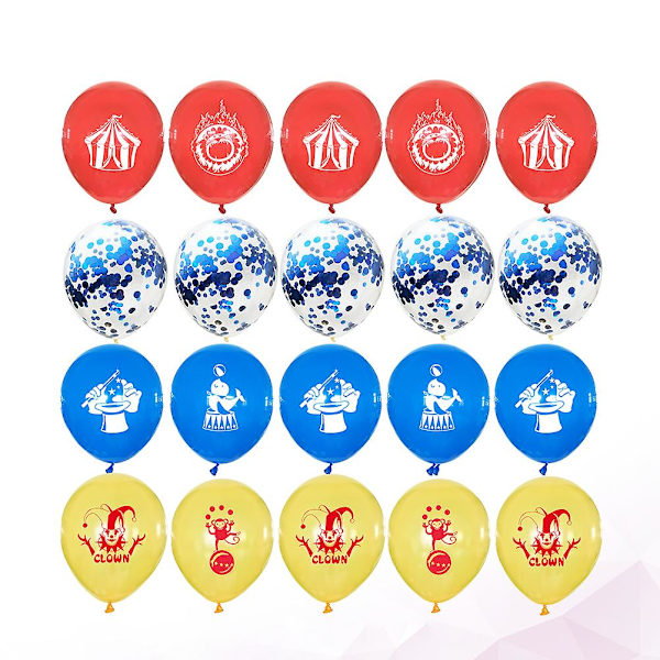 20 stk. 12 tommer Karneval Cirkus Tema Printede Balloner Sequins Konfetti Latex Balloner Fest Dekoration Fest Ornament Ferieartikler (blå Coffetti)