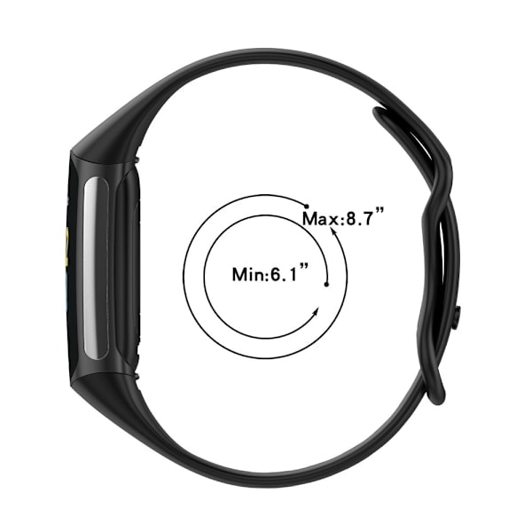 Fitbit Charge 6 / 5 Armbånd TPU (L) Sort