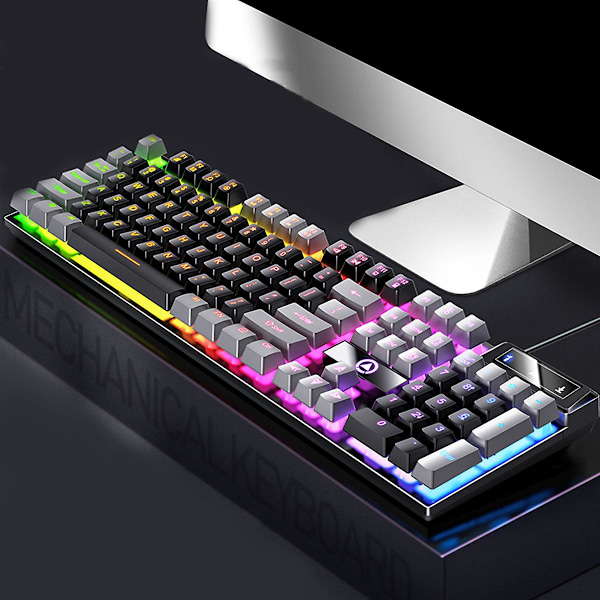 Gaming Tastatur 104 Taster RGB Tastatur Full Størrelse Tastatur Gaming Tilbehør