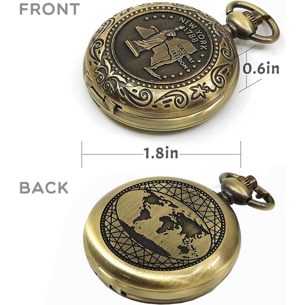 Classic Collection Antiqued Finish Compass with Chain, Pocket Comp